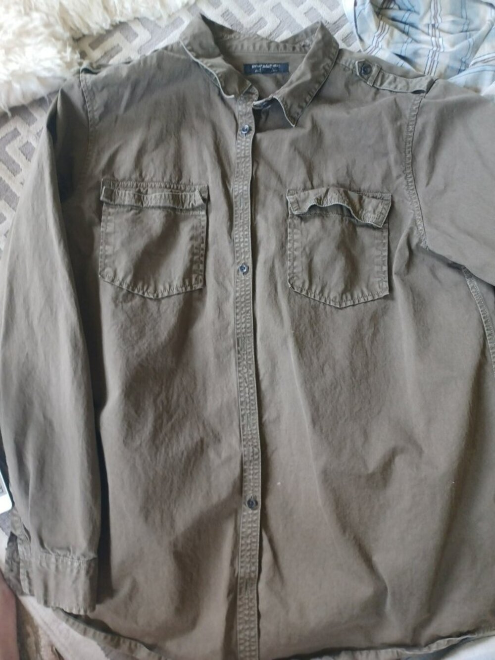Banana Republic $110 Military Green Oversized Safari Utility Shirt Jacket XL
